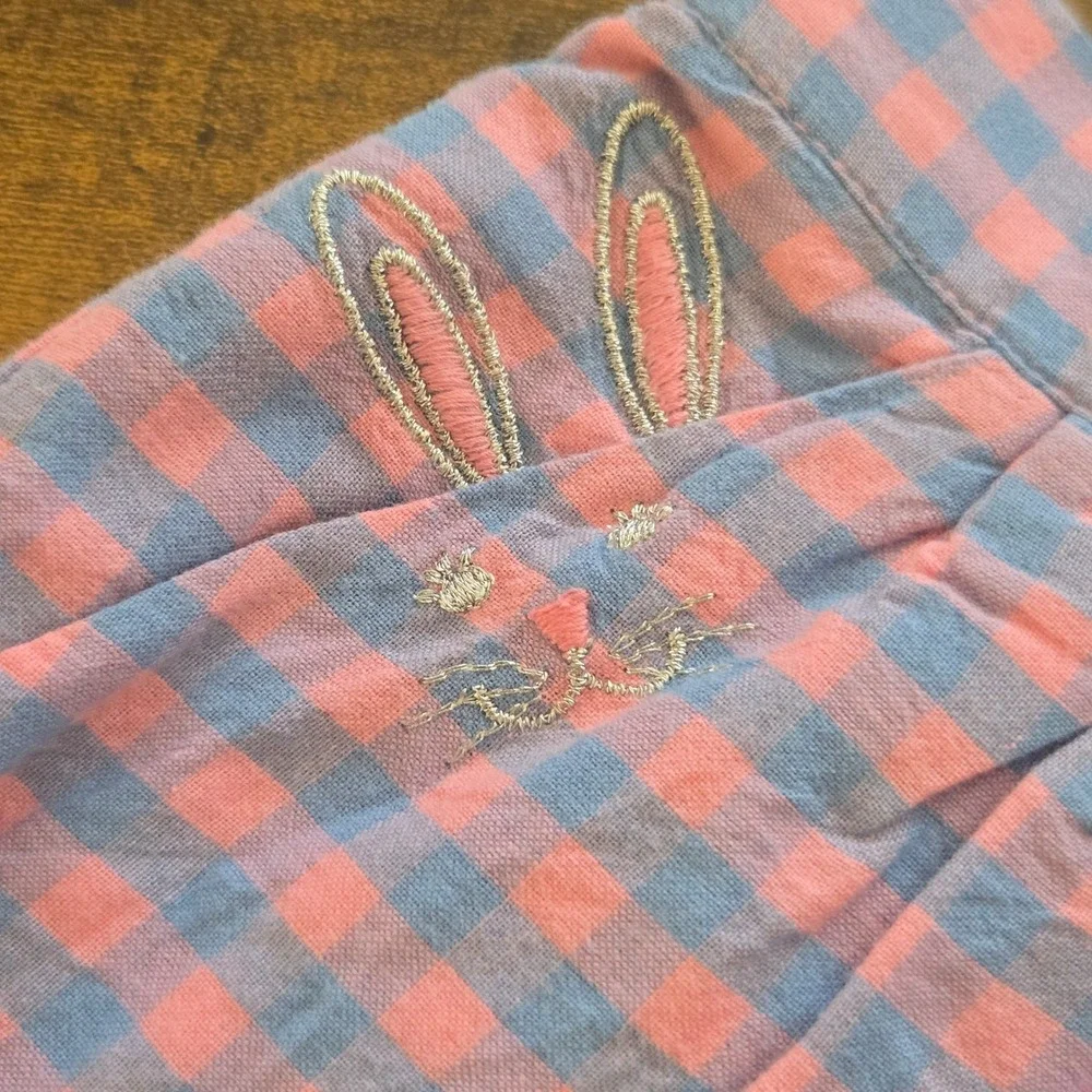 Gap‎ Kids Sarah Jessica Parker Gingham Eyelet Bunny Skirt Pink Blue XXL NWT